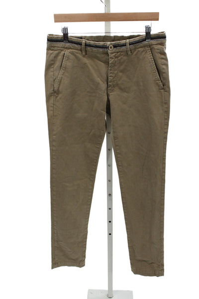 Mason Mens Beige Cotton Chino Pants Button Closure 33 Inseam Size 48