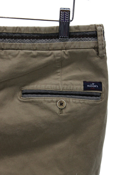Mason Mens Beige Cotton Chino Pants Button Closure 33 Inseam Size 48