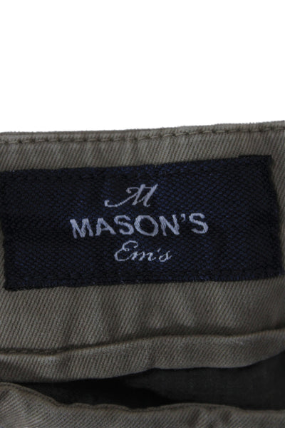 Mason Mens Beige Cotton Chino Pants Button Closure 33 Inseam Size 48