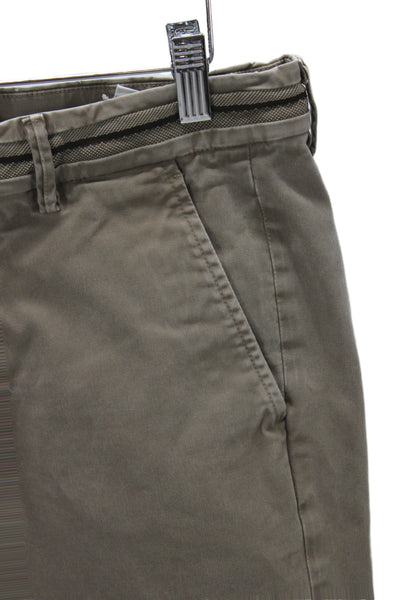Mason Mens Chino Pants Brown Cotton Blend Button Size 48