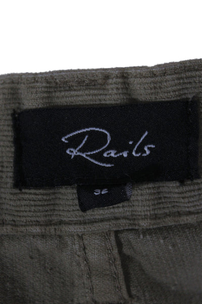 Rails Mens Chino Pants Brown 97% Cotton Button Fly Size 32