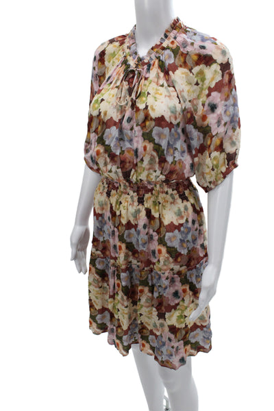 Rails Womens Blouson Floral Viscose Knee Length Round Neck Dress Size M