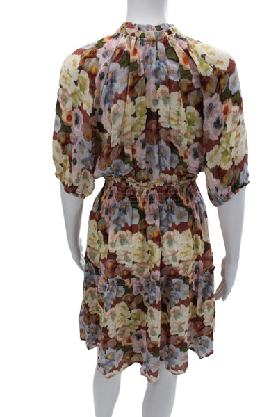 Rails Womens Blouson Floral Viscose Knee Length Round Neck Dress Size M