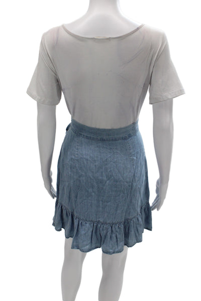 Rails Womens Blue Tie Waist Mini Skirt Tencel Size L