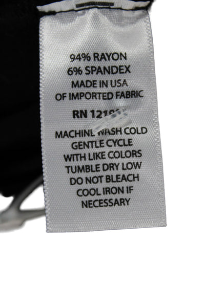 LNA Womens Basic Black Short Sleeve T-Shirt Round Neck Rayon Size M