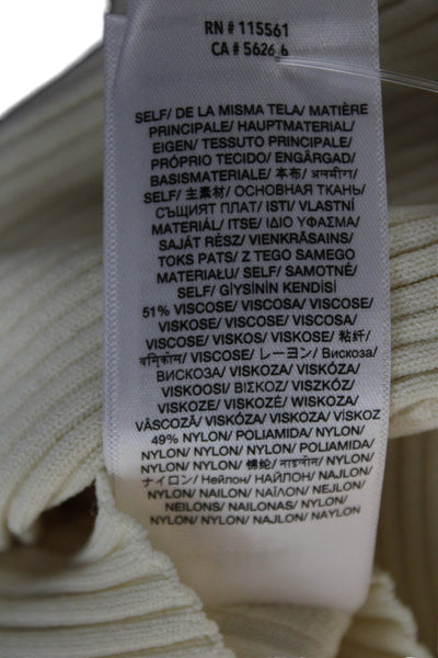 7 For All Mankind Womens Ivory Boat Neck Pullover Long Sleeve Size M