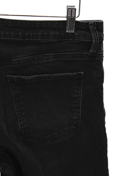 KUT from the Kloth Womens Cropped High Rise Black Sparkly Cotton Jeans Size 10