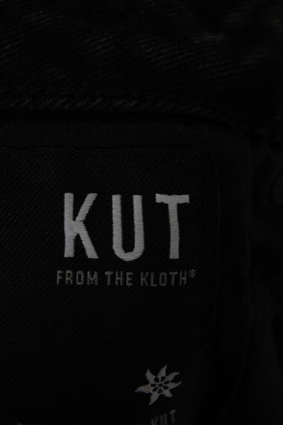 KUT from the Kloth Womens Cropped High Rise Black Sparkly Cotton Jeans Size 10