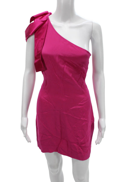 Jay Godfrey Womens Bodycon One Shoulder Silk Mini Dress Pink Size 2