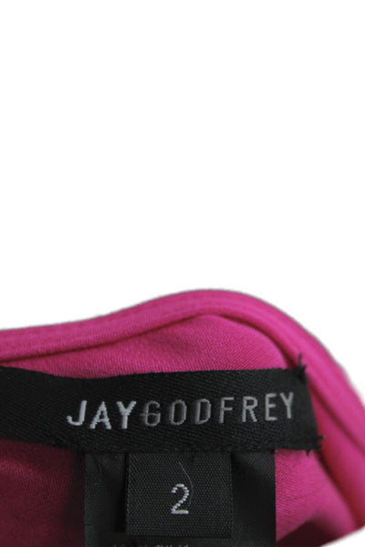 Jay Godfrey Womens Bodycon One Shoulder Silk Mini Dress Pink Size 2
