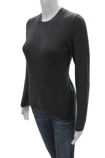 Minnie Rose Womens Gray Pullover Sweater Long Sleeve Crew Neck Size M