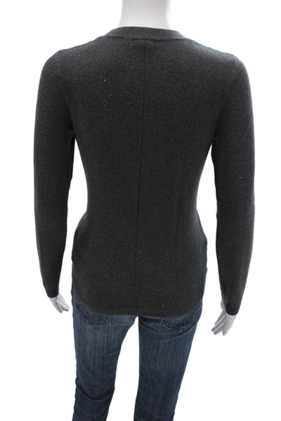 Minnie Rose Womens Gray Pullover Sweater Long Sleeve Crew Neck Size M