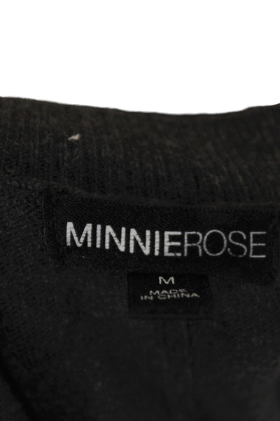 Minnie Rose Womens Gray Pullover Sweater Long Sleeve Crew Neck Size M