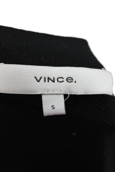 Vince Womens Black Cotton Pullover Sweater Crew Neck 3/4 Sleeve Size S