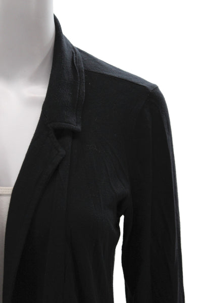 Splendid Womens Cardigan Collared Long Sleeve Black Pima Cotton Size S