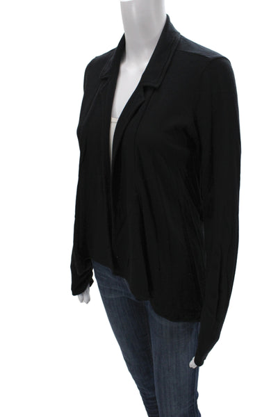 Splendid Womens Cardigan Collared Long Sleeve Black Pima Cotton Size S