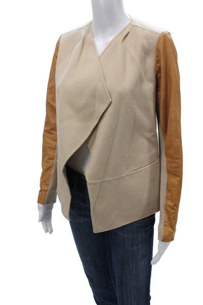 Vince Womens Beige Wool Basic Jacket Long Sleeve Size XS