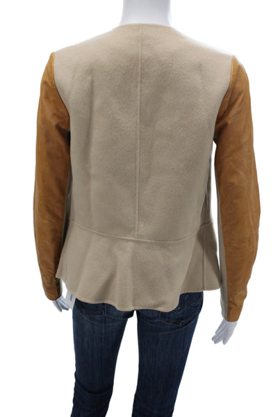 Vince Womens Beige Wool Basic Jacket Long Sleeve Size XS