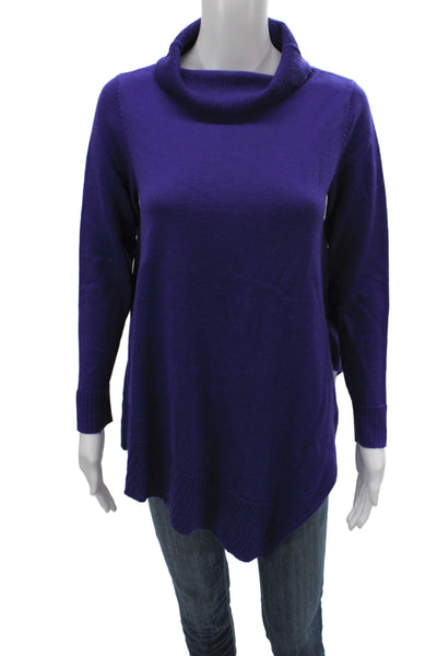 Eileen Fisher Womens Pullover Cowl Neck Merino Wool Sweater Purple Size PS