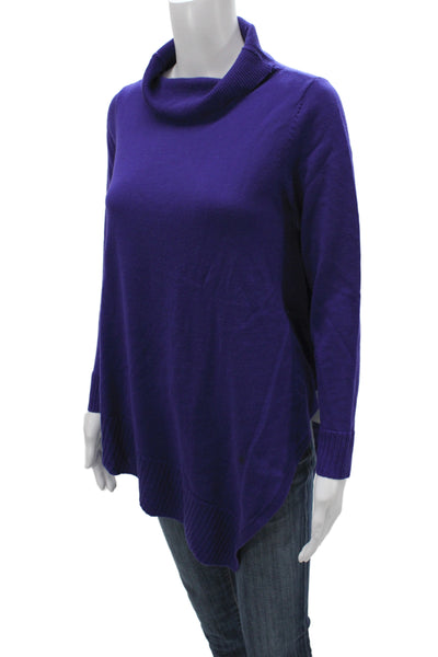 Eileen Fisher Womens Pullover Cowl Neck Merino Wool Sweater Purple Size PS