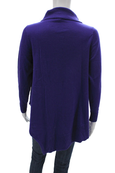 Eileen Fisher Womens Pullover Cowl Neck Merino Wool Sweater Purple Size PS