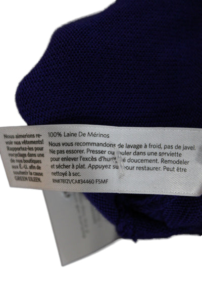 Eileen Fisher Womens Pullover Cowl Neck Merino Wool Sweater Purple Size PS