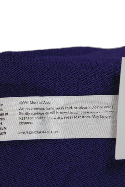 Eileen Fisher Womens Pullover Cowl Neck Merino Wool Sweater Purple Size PS