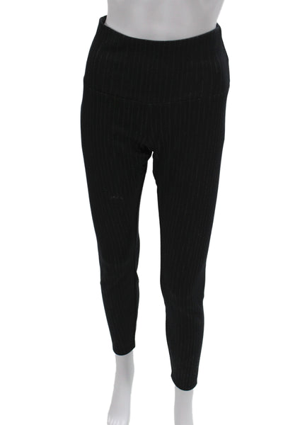 Lysse Women Ankle Leggings Black Pinstripe Size S