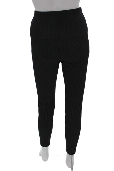 Lysse Women Ankle Leggings Black Pinstripe Size S
