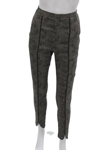Joseph Ribkoff Women Ankle Gray Pants Geometric 74% Cotton Size 8