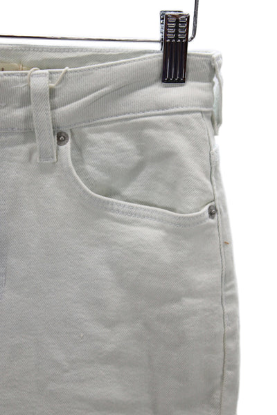Ted Baker London Womens White Tapered Jeans High Rise Cotton Button Size 26