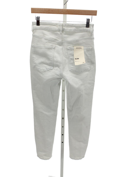 Ted Baker London Womens White Tapered Jeans High Rise Cotton Button Size 26