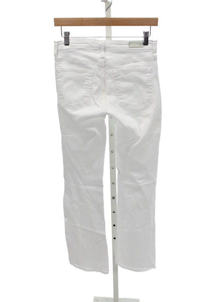 AG Womens Straight High Waist White Jeans Button Fly Inseam 32 Size 26