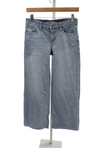Joes Womens Wide-Leg High Waist Blue Cotton Jeans Button Size 25