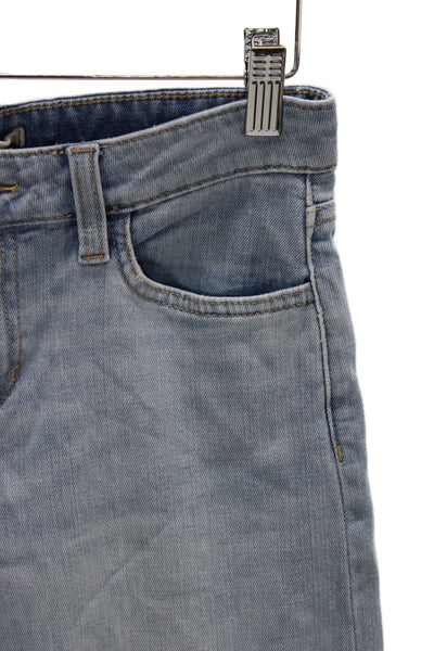 Joes Womens Wide-Leg High Waist Blue Cotton Jeans Button Size 25
