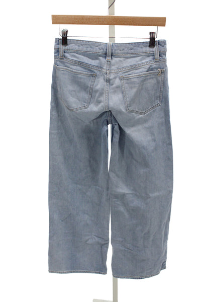 Joes Womens Wide-Leg High Waist Blue Cotton Jeans Button Size 25