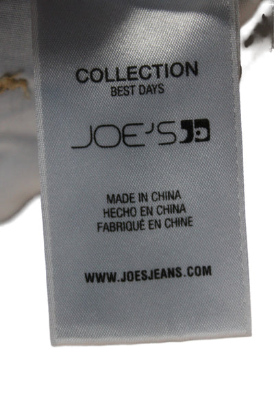 Joes Womens Wide-Leg High Waist Blue Cotton Jeans Button Size 25