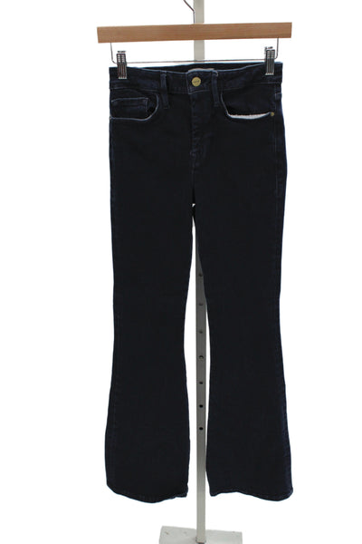 Frame Womens Flared High Waist Blue Cotton Blend Jeans Size 1