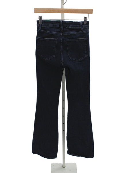 Frame Womens Flared High Waist Blue Cotton Blend Jeans Size 1