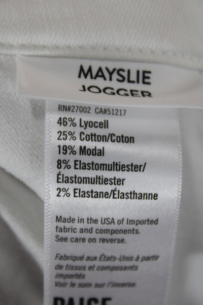 Paige Women White Jogger Pants Mid Rise Size 26