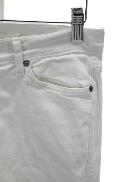 7 For All Mankind Womens Straight White Cotton Mid-Rise Jeans Size 27