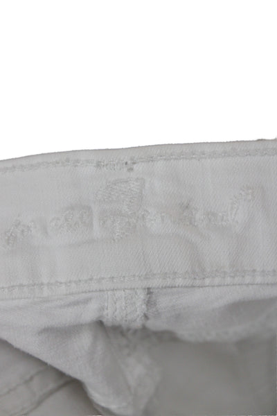 7 For All Mankind Womens Straight White Cotton Mid-Rise Jeans Size 27