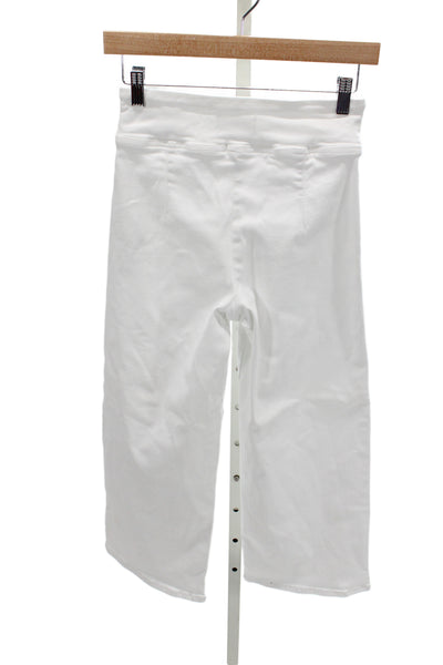 Frame Women Cropped White Mid-Rise Pants Size 24