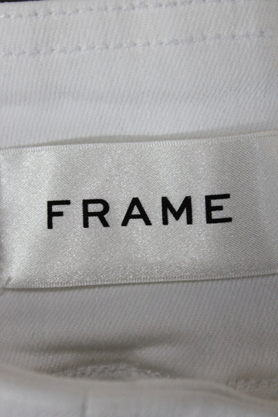 Frame Women Cropped White Mid-Rise Pants Size 24