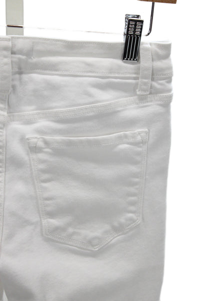 Flying Monkey Women Skinny White Jeans Mid Rise Cotton Inseam 25 Size 26