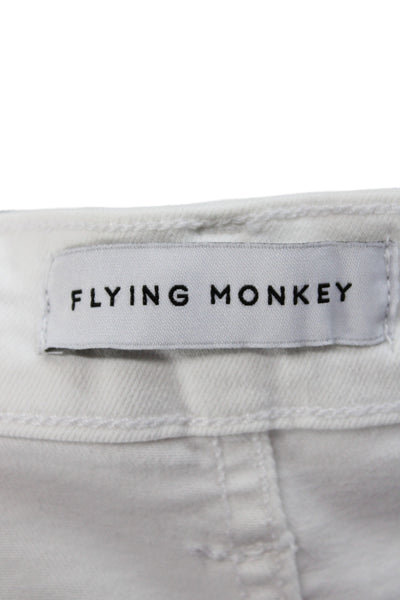 Flying Monkey Women Skinny White Jeans Mid Rise Cotton Inseam 25 Size 26