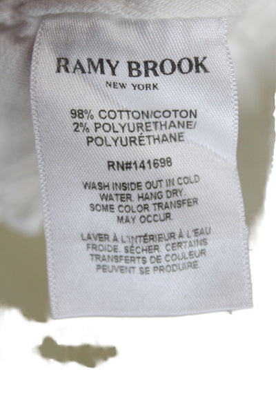 Ramy Brook Women Ankle Jeans White Mid Rise Button Cotton Nautical Size 27