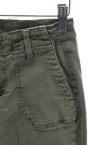 Paige Womens Jogger Pants Green Mid Rise 25in Lyocell Military Size 25