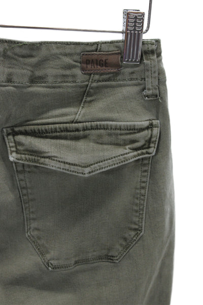 Paige Womens Jogger Pants Green Mid Rise 25in Lyocell Military Size 25