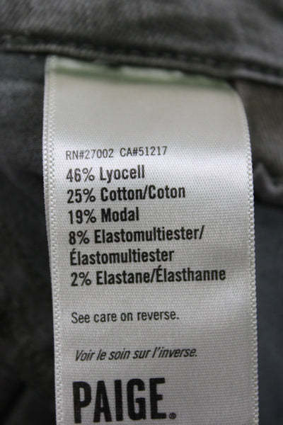 Paige Womens Jogger Pants Green Mid Rise 25in Lyocell Military Size 25